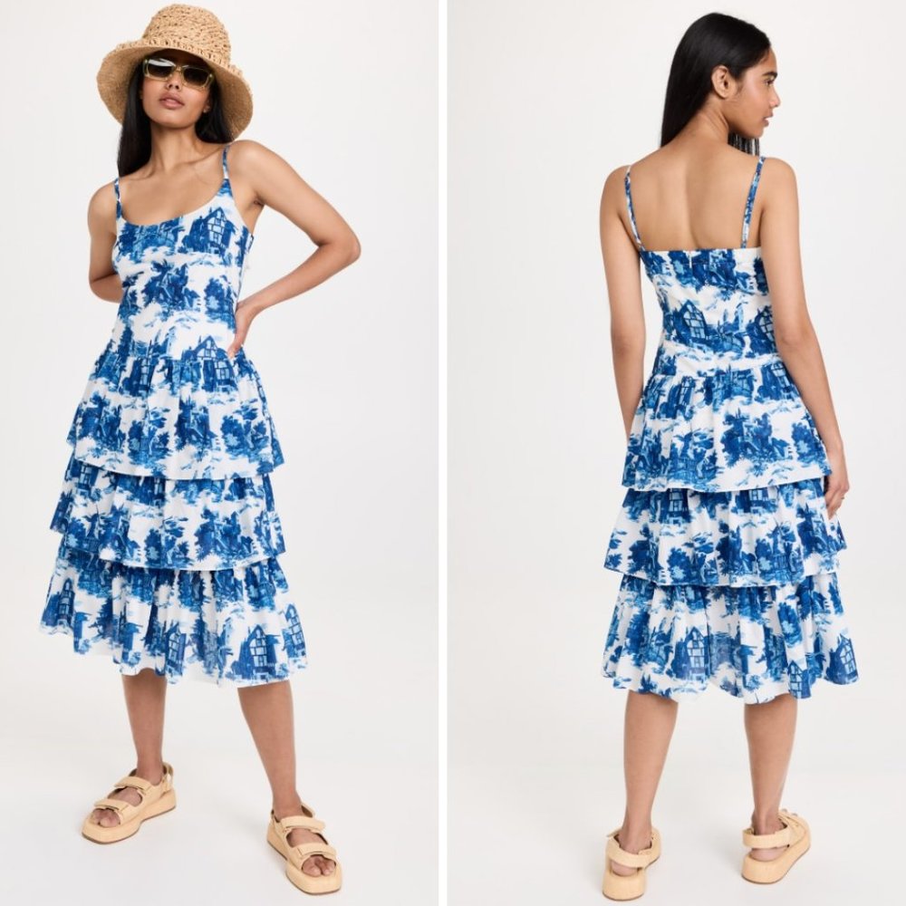 Cara Cara Blue and White Midi Dress